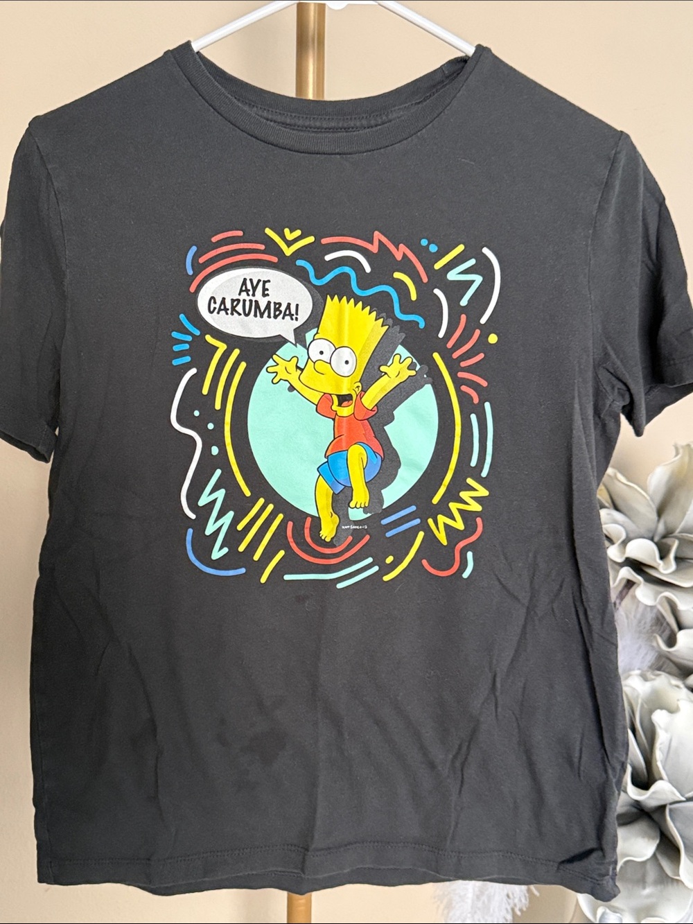 Old Navy Black Bart Simpson Surf Graphic Tee with Bright Accents